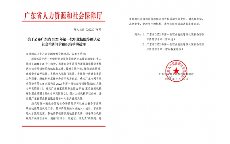 風(fēng)向標(biāo)成功獲評“廣東省職業(yè)技能等級認(rèn)定社會培訓(xùn)評價(jià)組織”資質(zhì)